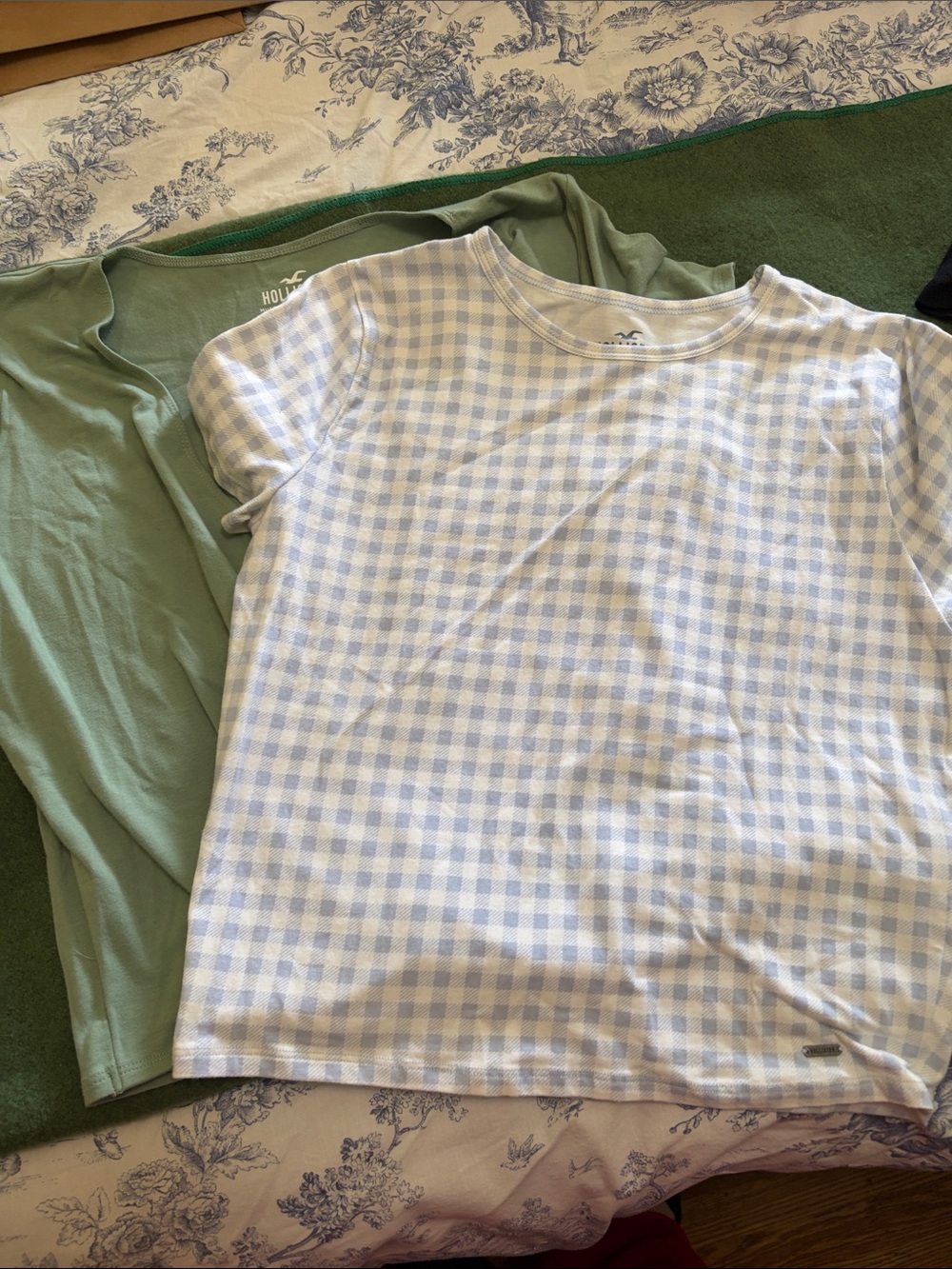 Two Hollister Tops Blue Green White